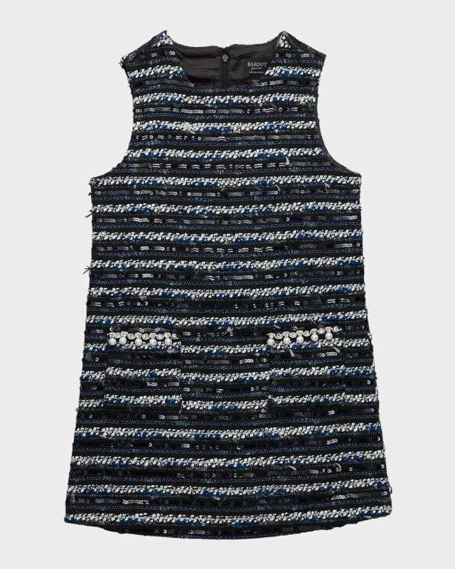 Girl's Lana Sleeveless Boucle Dress